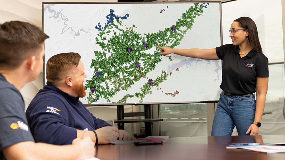 irby employees reviewing feasibility map